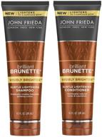 🌟 усилитель блеска для брюнеток: набор john frieda brilliant brunette визуально ярче, шампунь и кондиционер, 8,3 унции каждый. логотип