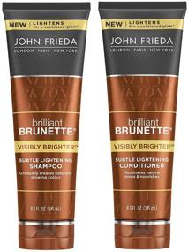 img 1 attached to 🌟 Enhance Brunette Shine: John Frieda Brilliant Brunette Visibly Brighter Bundle, Shampoo & Conditioner Set, 8.3 Ounce Each