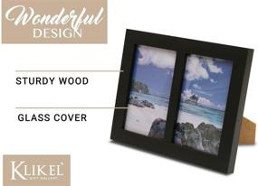 img 1 attached to 🖼️ Klikel Black Wooden Wall Frame with 2 Openings for 5x7 Pictures - Decorative Family Photo Collage Frame