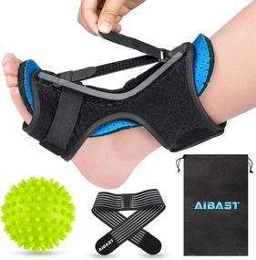 img 4 attached to AiBast 2021 New Upgraded Blue Multi Adjustable Night Splint Ankle Brace for Plantar 🦶 Fasciitis, Foot Drop Orthotic Brace, Arch Foot Pain, Achilles Tendonitis Support - Women & Men