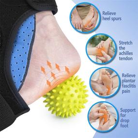 img 2 attached to AiBast 2021 New Upgraded Blue Multi Adjustable Night Splint Ankle Brace for Plantar 🦶 Fasciitis, Foot Drop Orthotic Brace, Arch Foot Pain, Achilles Tendonitis Support - Women & Men