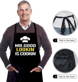 img 1 attached to 👨 Hilarious Aprons for Men - Perfect Gifts for Christmas, Thanksgiving, Birthdays - Durable and Amusing Grilling Cooking Kitchen Mens Apron