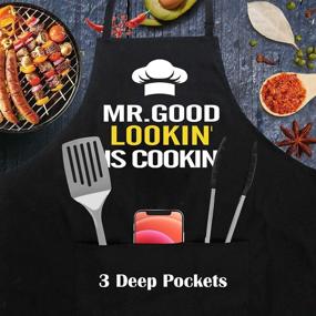 img 3 attached to 👨 Hilarious Aprons for Men - Perfect Gifts for Christmas, Thanksgiving, Birthdays - Durable and Amusing Grilling Cooking Kitchen Mens Apron