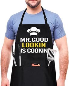 img 4 attached to 👨 Hilarious Aprons for Men - Perfect Gifts for Christmas, Thanksgiving, Birthdays - Durable and Amusing Grilling Cooking Kitchen Mens Apron