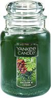 🕯️ премиум свеча yankee candle, большой баночный формат: аромат бальзам и кедр - долговечный аромат для уютной атмосферы. логотип
