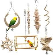 🐦 g-hy 7 pieces of bird parrot chewing play toys: all-natural swinging toys for parakeets, budgies, macaws, conures, finches & love birds logo