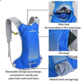 img 2 attached to 🚴 Waterproof Breathable Cycling Backpack with Helmet Organizer Pocket - Hydration Pack for Biking, Riding, Running, Jogging - 6L Capacity (Bladder Not Included)