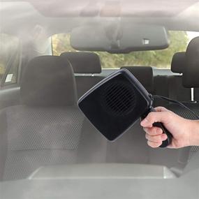 img 1 attached to 🚗 Haiabei Portable Car Heater Fan: Effective 150W 12V Plug-in! Anti-Fog, Windshield Defroster, Vehicle Heater Warmer, 2-in-1 Heating Cooling Dryer, Auto 360° Rotation!