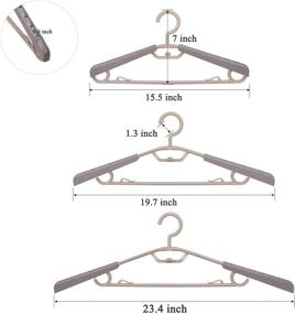 img 2 attached to 👔 BonDream 6-Pack Heavy Duty Plastic Extra-Wide Arm 15-23" Suits Clothes Hangers: Ultimate Closet Space Saver, Perfect for Coats, Jackets, Dresses, Shirts, and Pants - Grey & Tan