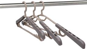 img 1 attached to 👔 BonDream 6-Pack Heavy Duty Plastic Extra-Wide Arm 15-23" Suits Clothes Hangers: Ultimate Closet Space Saver, Perfect for Coats, Jackets, Dresses, Shirts, and Pants - Grey & Tan