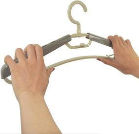 img 3 attached to 👔 BonDream 6-Pack Heavy Duty Plastic Extra-Wide Arm 15-23" Suits Clothes Hangers: Ultimate Closet Space Saver, Perfect for Coats, Jackets, Dresses, Shirts, and Pants - Grey & Tan