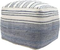 🔵 boho blue and white recycled denim and chindi sequined pouf by christopher knight home - large square, casual logo