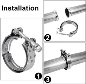 img 1 attached to 🔧 304 Stainless Steel V-Band Clamp Exhaust Clamp for Flange Kit - EVIL ENERGY 3.0