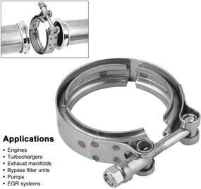 img 2 attached to 🔧 304 Stainless Steel V-Band Clamp Exhaust Clamp for Flange Kit - EVIL ENERGY 3.0