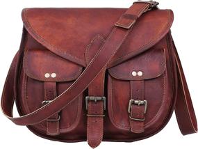 img 4 attached to 👜 Women's Vintage Leather Crossbody Saddlebag Handbag & Wallet Set