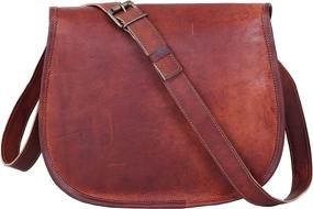 img 1 attached to 👜 Women's Vintage Leather Crossbody Saddlebag Handbag & Wallet Set