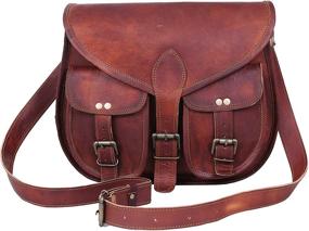 img 3 attached to 👜 Women's Vintage Leather Crossbody Saddlebag Handbag & Wallet Set