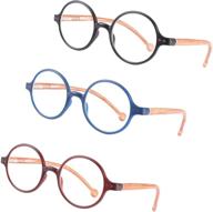 👓 retro round eyeglasses for women reading glasses men readers with blue light blocking technology logo