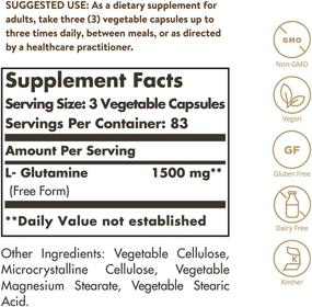 img 3 attached to 🌱 Solgar L-Глутамин 500мг, 250 капсул - натуральное топливо для мышц - улучшает состояние ЖКТ - поддерживает работу мозга - без ГМО, веганское, без глютена, бесполезное для молочных продуктов.