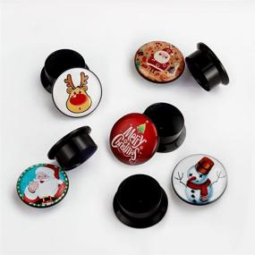 img 2 attached to KUBOOZ Christmas Style Acrylic Stretcher Piercings Women's Jewelry