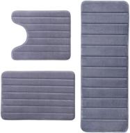 🛀 kmat 3-piece memory foam bathroom rugs set - luxurious, soft & anti-slip bath mats logo