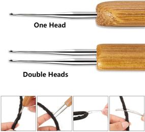 img 2 attached to High-Quality Dreadlock Crochet Hook Set: 7Pcs Steel Locs Needle 🧶 + 4Pcs Dreadlock Needle + 3Pcs Locking Tool for Braid Craft