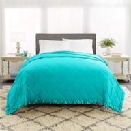 teal king comforter with 🛏️ empyrean bedding's satin trim and quilted microfiber logo