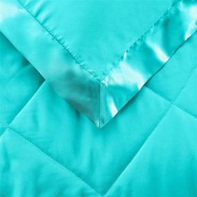 img 1 attached to Teal King Comforter with 🛏️ Empyrean Bedding's Satin Trim and Quilted Microfiber