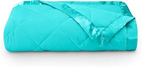 img 3 attached to Teal King Comforter with 🛏️ Empyrean Bedding's Satin Trim and Quilted Microfiber