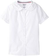 timeless style: french toast girls' short sleeve peter pan collar blouse logo