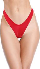 img 1 attached to 👙 Women's Ruched Back Thong Bikini Bottom by SHEKINI - Brazilian Cheeky Swimsuit Bottom for a Sexy Appeal