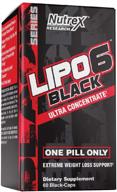 🔥 lipo-6 black ultra concentrate by nutrex research - powerful thermogenic fat burner, boost weight loss, energy & focus, 60 count logo