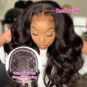 img 2 attached to 💁 Get Beautiful Hair Instantly! UNice Hair U Part Brazilian Virgin Body Wave Wig: Glueless, Sewing-Free Installation for Black Women - 16 inch, 150% Density