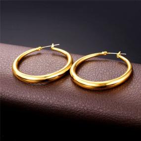 img 2 attached to Stylish U7 Surgical Hoop Earrings Set: Cute Huggie Earrings for Women