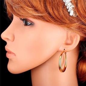 img 3 attached to Stylish U7 Surgical Hoop Earrings Set: Cute Huggie Earrings for Women