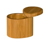 🎍 small bamboo salt box with swivel lid - ideal bamboo storage solution logo