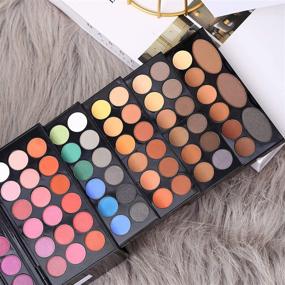 img 1 attached to 🎨 Ultimate 142 Color Pigmented Eyeshadow Palette with Face Blushes, Eyebrow Powder - Complete Makeup Set for Women with Mirror - Perfect Nude and Colorful Shades - Ideal Gift