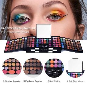 img 3 attached to 🎨 Ultimate 142 Color Pigmented Eyeshadow Palette with Face Blushes, Eyebrow Powder - Complete Makeup Set for Women with Mirror - Perfect Nude and Colorful Shades - Ideal Gift