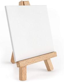 img 1 attached to 🖼️ Arteza 5 Inch Mini Display Wooden Easel Pack - Set of 40 - Ideal for Showcasing Small Canvases, Business Cards, and Photos - Art Supplies