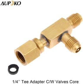 img 1 attached to 🔌 Aupoko Quick Coupler Access Tee: 1/4&#39;&#39; Valves Core Tee Adapter with Swivel Connector - Perfect for Gauge Deep Vacuum Pump Manifold