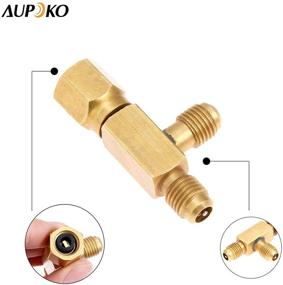 img 2 attached to 🔌 Aupoko Quick Coupler Access Tee: 1/4&#39;&#39; Valves Core Tee Adapter with Swivel Connector - Perfect for Gauge Deep Vacuum Pump Manifold