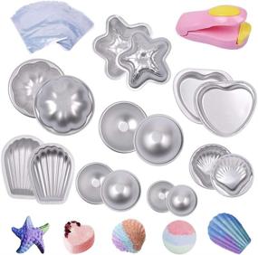 img 4 attached to 🛁 eZAKKA Bath Bomb Molds Metal DIY Set - Create Soaps & Fizzy Balls with 200 Shrink Wrap Bags and Mini Heat Sealer - 8 Sets, 16 Pieces