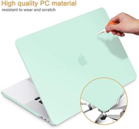 img 1 attached to 📦 May Chen Green Matte Hard Case for MacBook Pro 13 2020 with Touch Bar A2338 M1 A2289 A2251 - Includes Keyboard Cover & Screen Protector