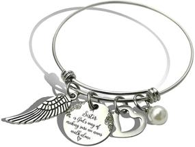 img 4 attached to 👭 Sister Bracelets Expandable Charm Bangles - A Sister is God's Way of Making Sure We Never Walk Alone - Perfect Christmas & Birthday Gifts for Sisters and Friends