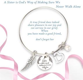 img 2 attached to 👭 Sister Bracelets Expandable Charm Bangles - A Sister is God's Way of Making Sure We Never Walk Alone - Perfect Christmas & Birthday Gifts for Sisters and Friends