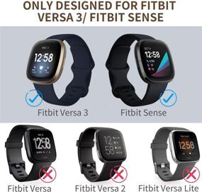 img 3 attached to 🎽 poshei 2 пакет силиконовых спортивных браслетов, совместимых с Fitbit Versa 3 / Sense - комфортные заменяемые ремешки для женщин и мужчин.