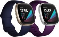 🎽 poshei 2 пакет силиконовых спортивных браслетов, совместимых с fitbit versa 3 / sense - комфортные заменяемые ремешки для женщин и мужчин. логотип