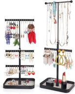 💍 keebofly jewelry stand organizer: adjustable height necklace display - pack of 2 (black) логотип