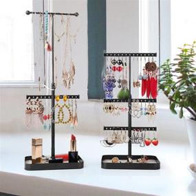 img 1 attached to 💍 Keebofly Jewelry Stand Organizer: Adjustable Height Necklace Display - Pack of 2 (Black)