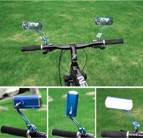 img 2 attached to 🔵 Jeemiter Bicycle Rearview Mirrors: Adjustable Rotatable Handlebars Glass Mirror for Safe 360 Rotation - Blue